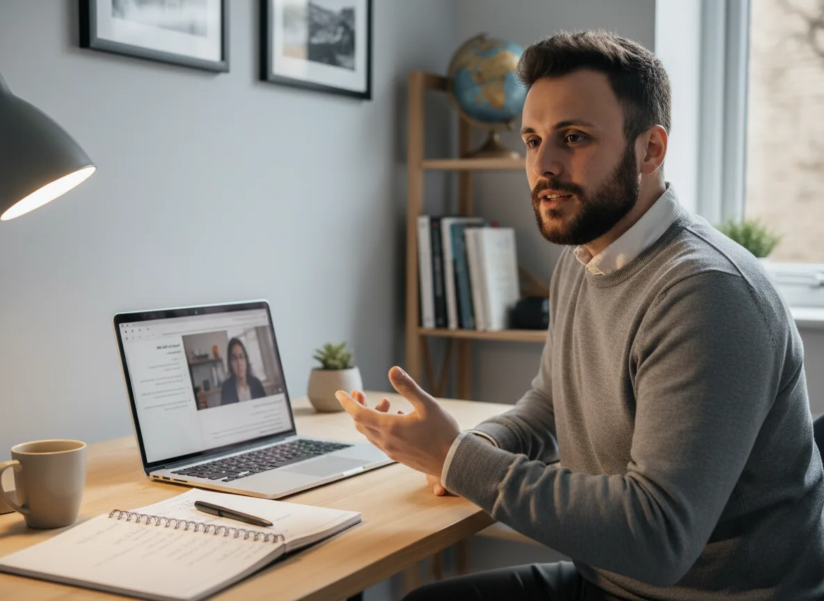 Онлайн заняття: ноутбук, навушники та конспекти під час уроку
